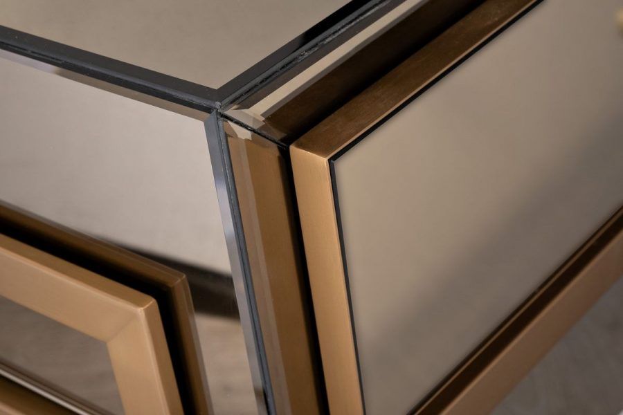 KFG210 Консоль 2 ящика зеркало бронза/золото 120*42*76 см