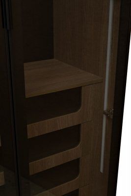 GD-10012/1-3 Шкаф Alto двух c выдв ящик,цвет дуб Урбан Кофейный,дверцы стекло(тонир) 100*57*228.5см