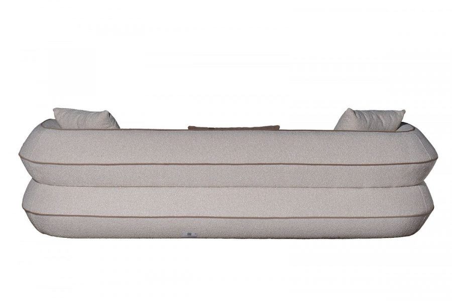 ZW-25003 Диван Амели (Amelia) трехместный букле светлый 253*100*67см с бежевым кантом
