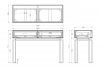 KFG058 Консоль черная 2 ящика  120*42*77см