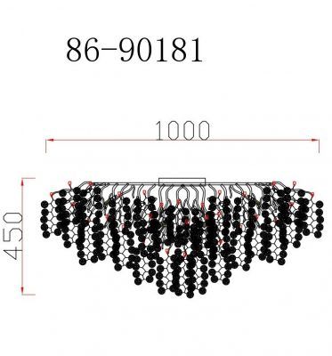 86-90181 Люстра Тенера (Tenera) круглая золото d100*h40см