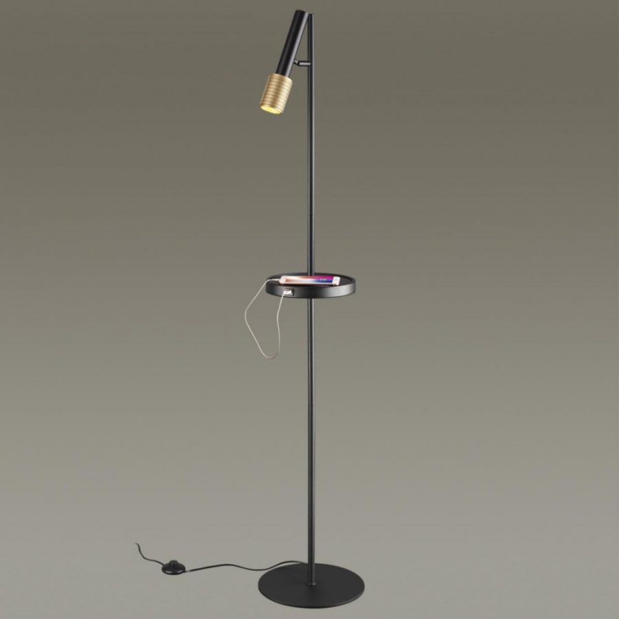 Торшер с полкой/USB Odeon Light Mehari 4240/1F