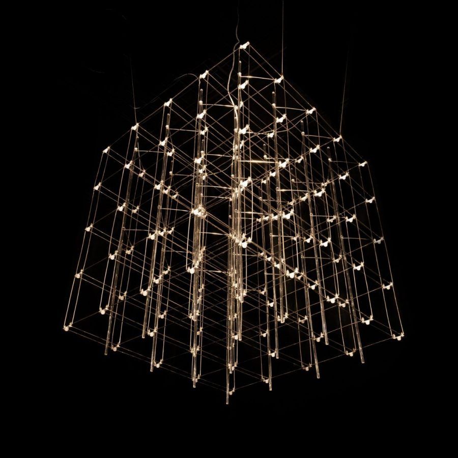 Люстра Cosmic Glass ячейка 20*20 см L120*75*60 хром