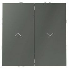 Выключатель встраиваемый VOLTUM S70 для жалюзи 10А, (титан)