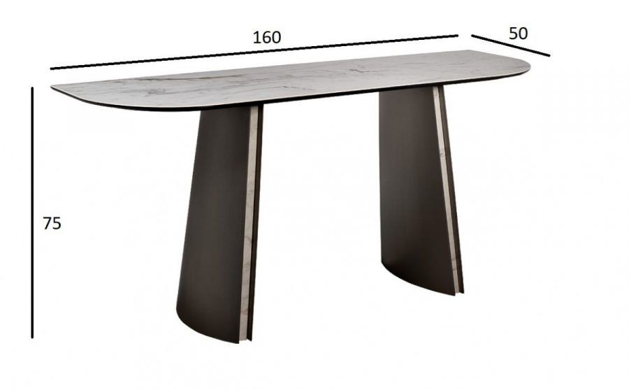 160KD-60062 Консоль, керамика Johannesburg белая 160*50*75см