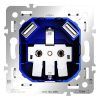 Механизм розетки с заземлением и защитными шторками 16А, с USB A+A, S70
