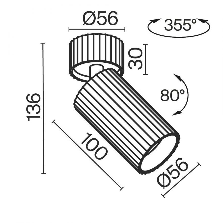 Потолочный светильник Technical C108CL-01-GU10-B
