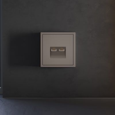 Накладка для розетки компьютерной двойной RJ45+RJ45 кат.6, S70 (капучино)