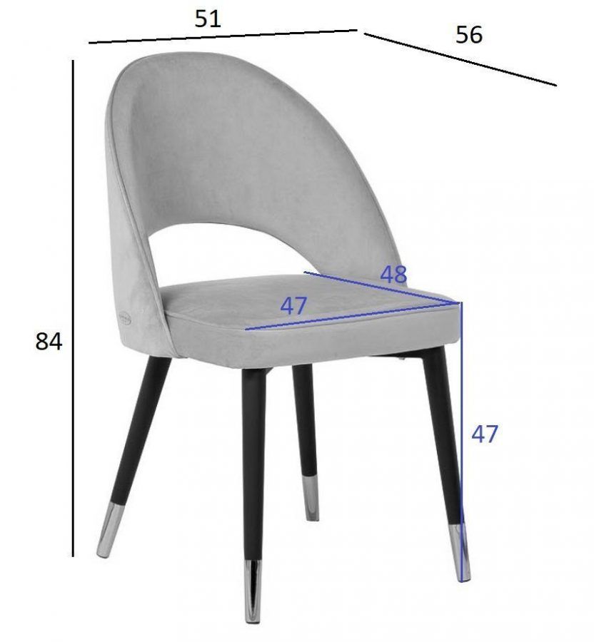 30C-1228F LPI Стул велюр пепельно-розовый 51*56*84см