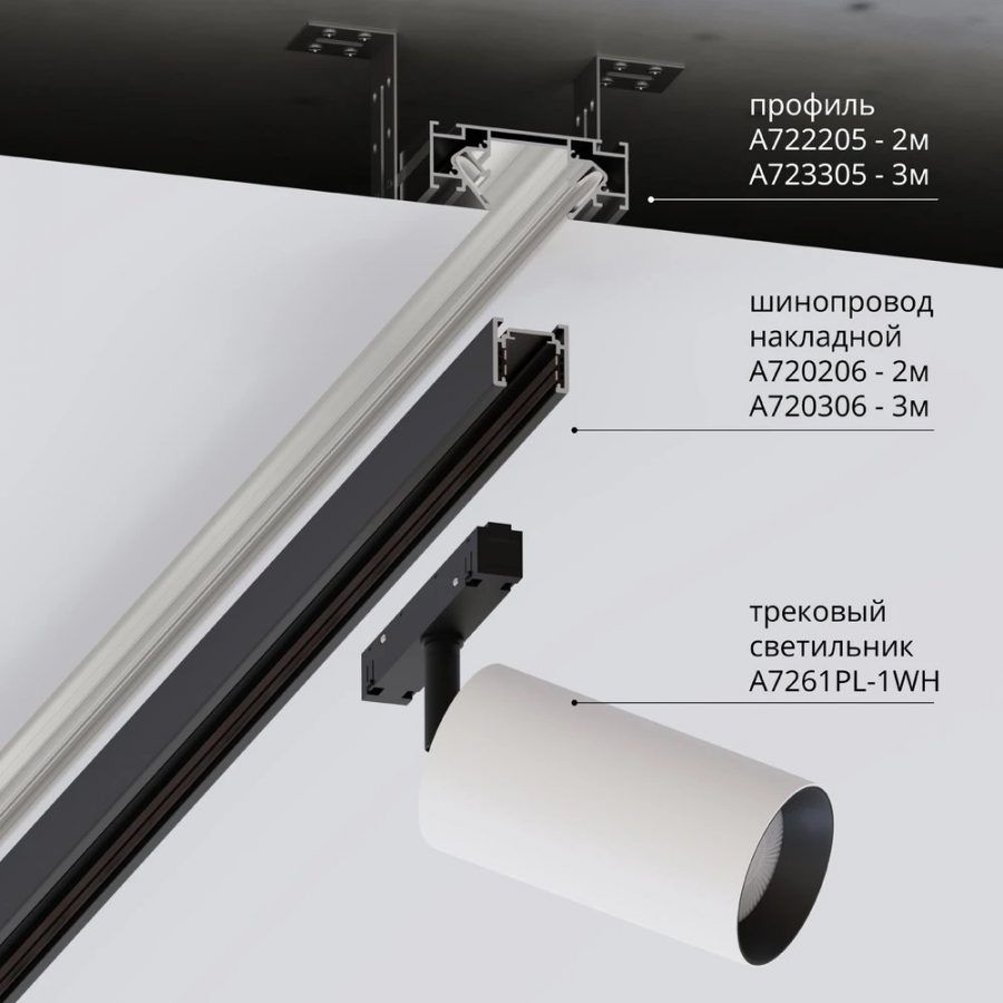 Профиль для монтажа накладного шинопровода Arte Lamp OPTIMA-ACCESSORIES A722205
