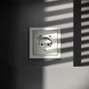 Накладка для розетки с заземлением и защитными шторками, с USB A+A, S70 (сталь)