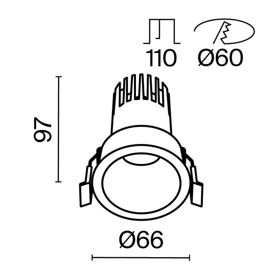 Встраиваемый светильник Technical DL116-10W-3K-B