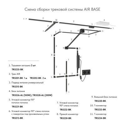 Шинопровод Denkirs AIR BASE TR5201-BK