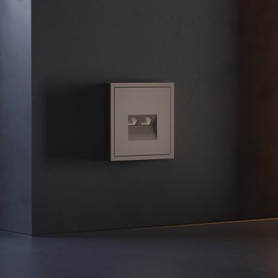 Накладка для розетки компьютерной двойной RJ45+RJ45 кат.6, S70 (капучино)