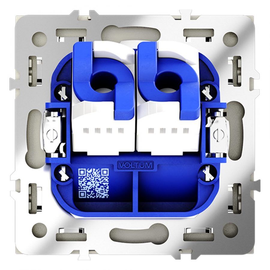 Розетка компьютерная встраиваемая VOLTUM S70 двойная RJ45+RJ45 кат.6, (сталь)