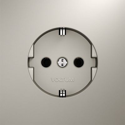 Розетка встраиваемая VOLTUM S70 с заземлением 16А, (кашемир)