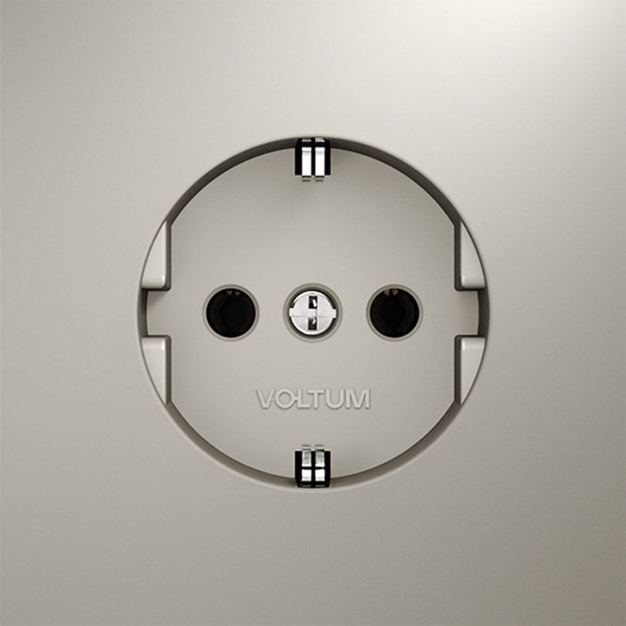Розетка встраиваемая VOLTUM S70 с заземлением 16А, (кашемир)