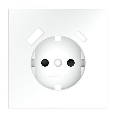 Накладка для розетки с заземлением и защитными шторками, с USB A+C, S70 (белый матовый)