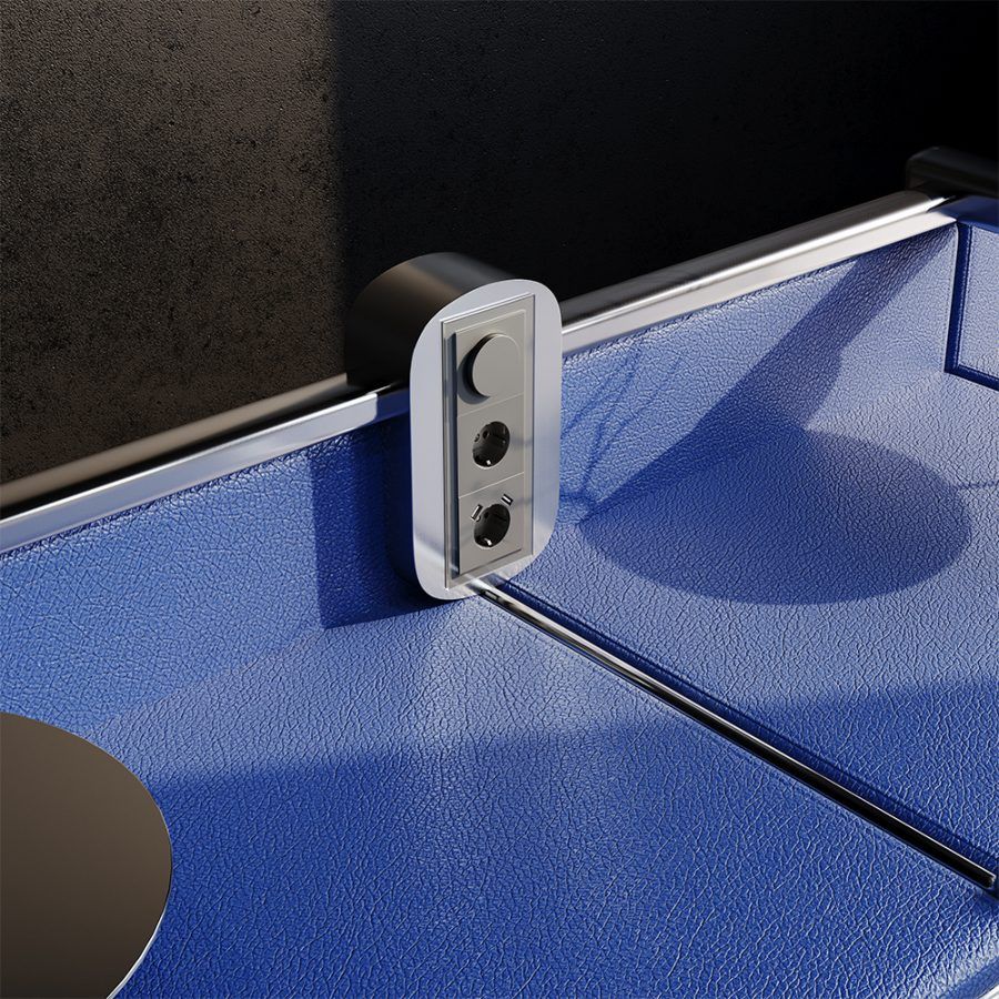 Накладка для розетки с заземлением и защитными шторками, с USB A+A, S70 (титан)