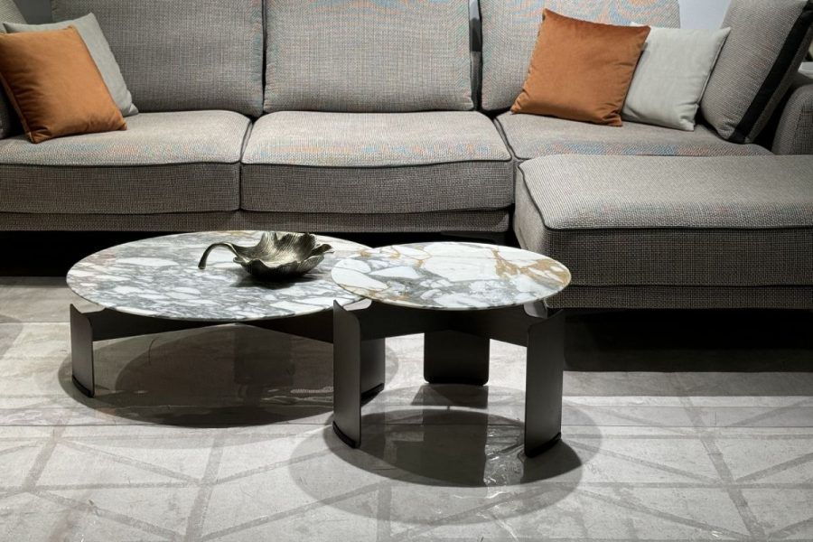 160KD-26501 Стол журнальный, мрамор Арабескато Корчия (Arabescato Corchia) d60*40см