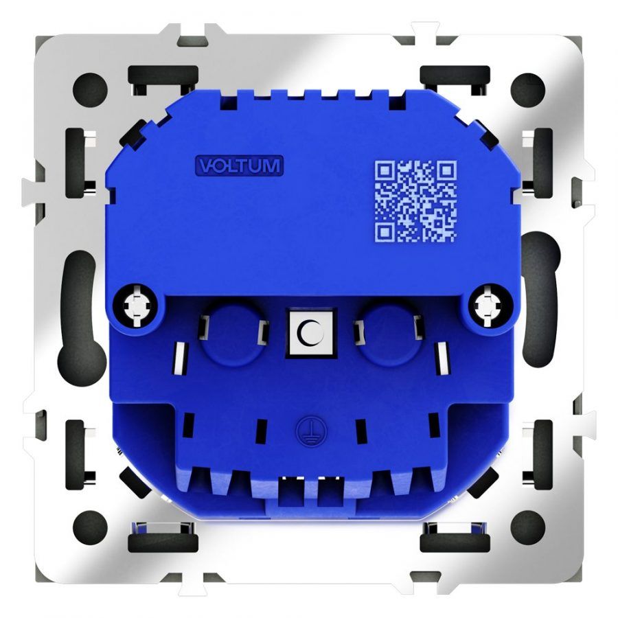 Розетка встраиваемая VOLTUM S70 с заземлением и защитными шторками, 16А, с USB, A+A, (черный матовый