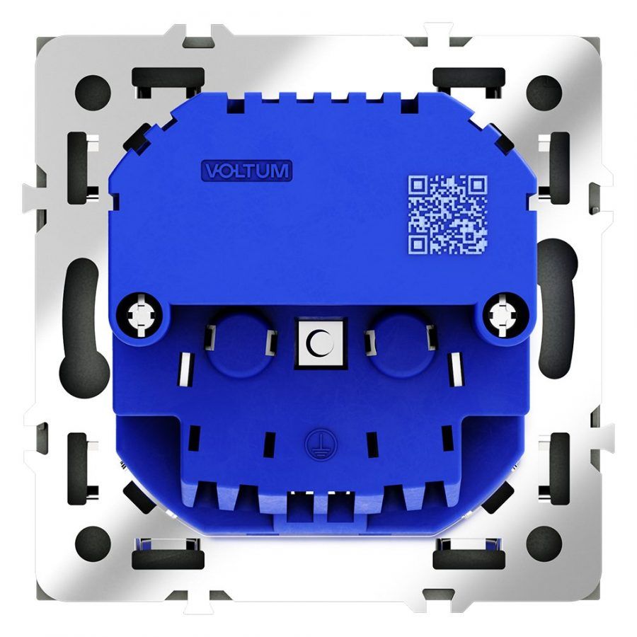 Розетка встраиваемая VOLTUM S70 с заземлением и защитными шторками, 16А, с USB, A+С, (черный матовый