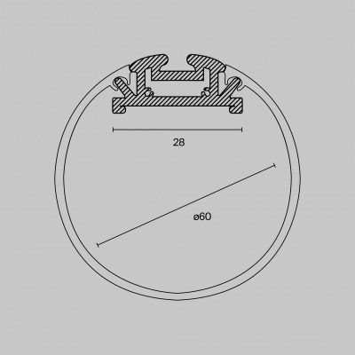 Профиль Led Strip ALM-D60-S-2M
