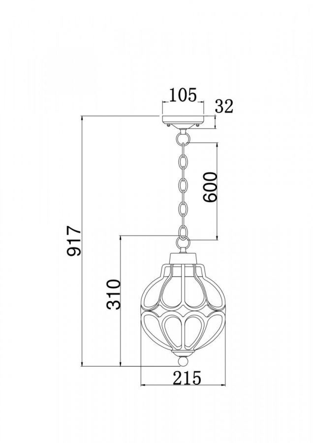 Уличный подвесной светильник Outdoor O024PL-01G