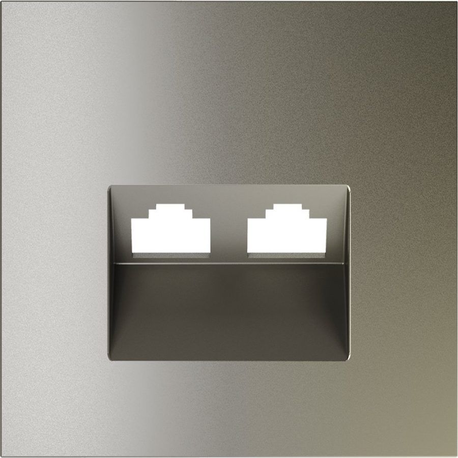 Накладка для розетки компьютерной двойной RJ45+RJ45 кат.6, S70 (шелк)