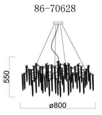 86-70628 Люстра d.80*45см, металл цвет серебро