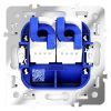 Розетка компьютерная встраиваемая VOLTUM S70 двойная RJ45+RJ45 кат.6, (белый глянцевый)