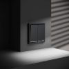 Проходной переключатель встраиваемый VOLTUM S70 двухклавишный с подсветкой 10А, (графит)