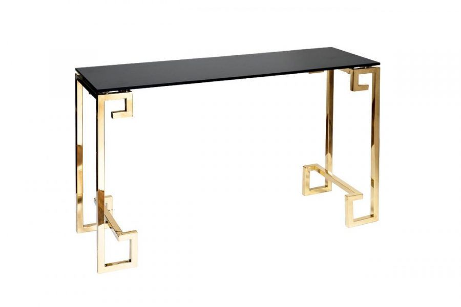 13RXC3049-GOLD Консоль черное стекло/золото 120*40*78см