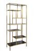 46AS-SH1452-GOLD Стеллаж  золотистый/темн.ст. 80*35*180см