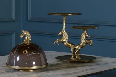 69-21012 Подставка для закусок "Лошади (Horses)" металл. 39,5*30*35см