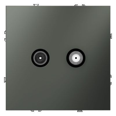 Розетка телевизионная встраиваемая VOLTUM S70 оконечная TV+SAT, (титан)