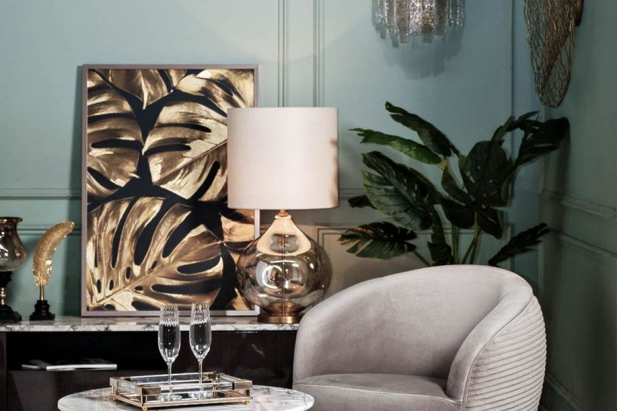 89VOR-MONSTERA GOLDEN-2 Холст "Золотые листья монстеры-2" 100х70 см, багет( латунь),поталь