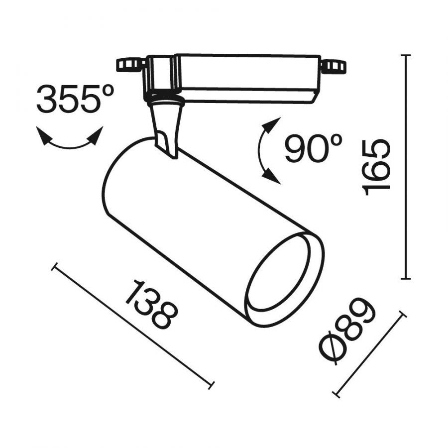 Трековый светильник Technical TR003-1-26W4K-M-B