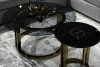 47ED-GDCT002 Стол журнальный ГардаДекор (GardaDecor) темн.стекло/зол d100*45