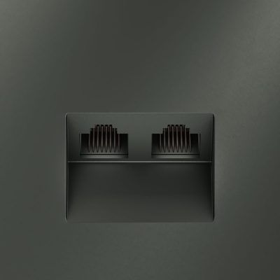 Розетка компьютерная встраиваемая VOLTUM S70 двойная RJ45+RJ45 кат.6, (титан)