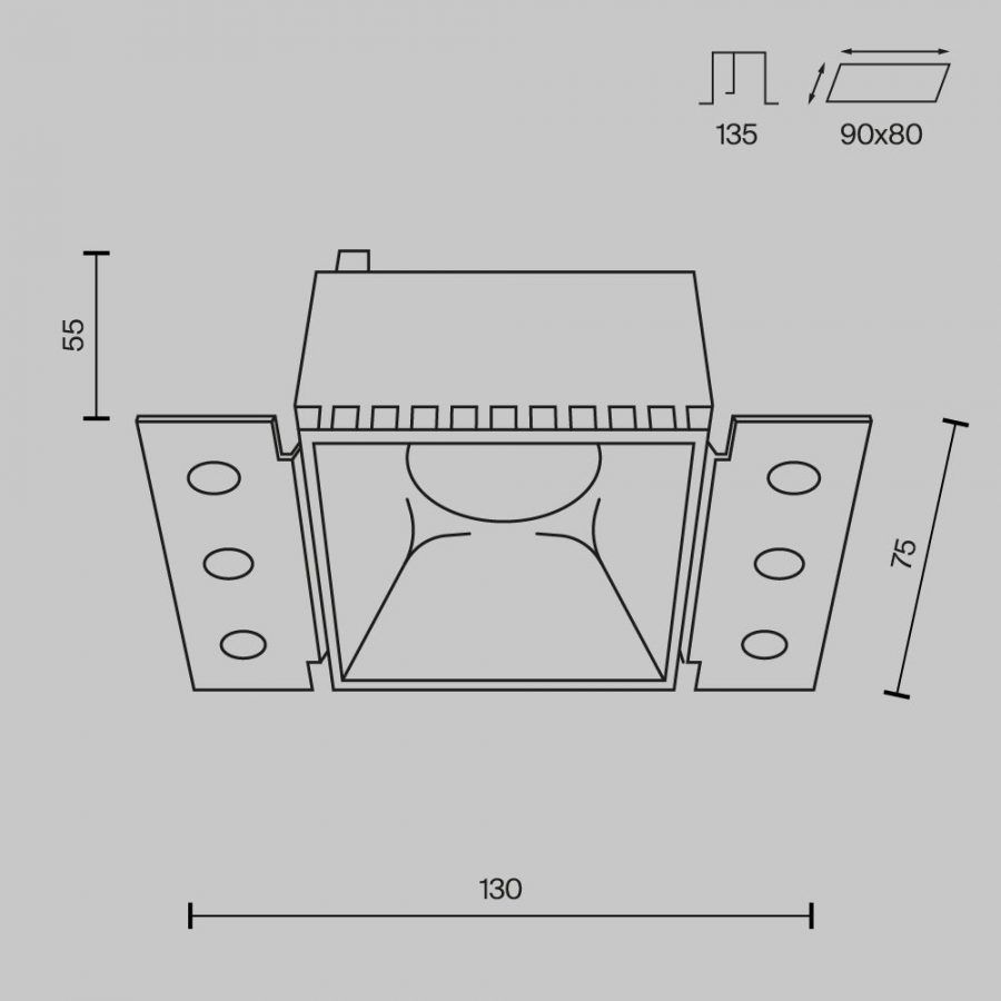Встраиваемый светильник Technical DL051-01-GU10-SQ-WS