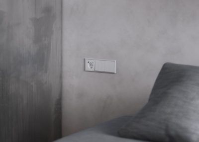 Накладка для розетки с заземлением и защитными шторками, с USB A+C, S70 (серый)