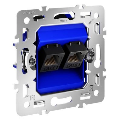 Механизм розетки компьютерной двойной RJ45+RJ45 кат.6, S70