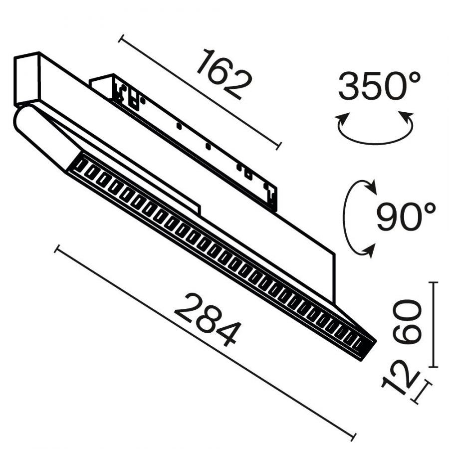 Трековый светильник Technical TR242-4-12WTW-DSZ-B