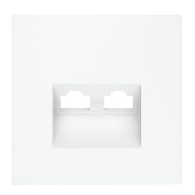 Накладка для розетки компьютерной двойной RJ45+RJ45 кат.6, S70 (белый матовый)