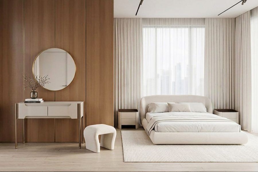 Кровать Палаццо(Palazzo) 180 без мех.шенилл экрю Natur-Ecru 215*240*90см