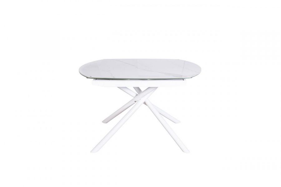 83MC-1957DT BEL Стол обеденный раскл.керам.белый 178(120)*89*77см