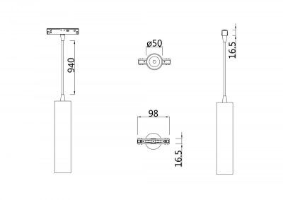 Трековый подвесной светильник Technical TR016-2-12W4K-W