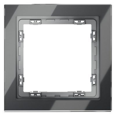 Рамка стеклянная VOLTUM S70 на 1 пост, (графит, стекло)