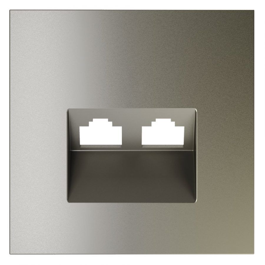 Накладка для розетки компьютерной двойной RJ45+RJ45 кат.6, S70 (шелк)